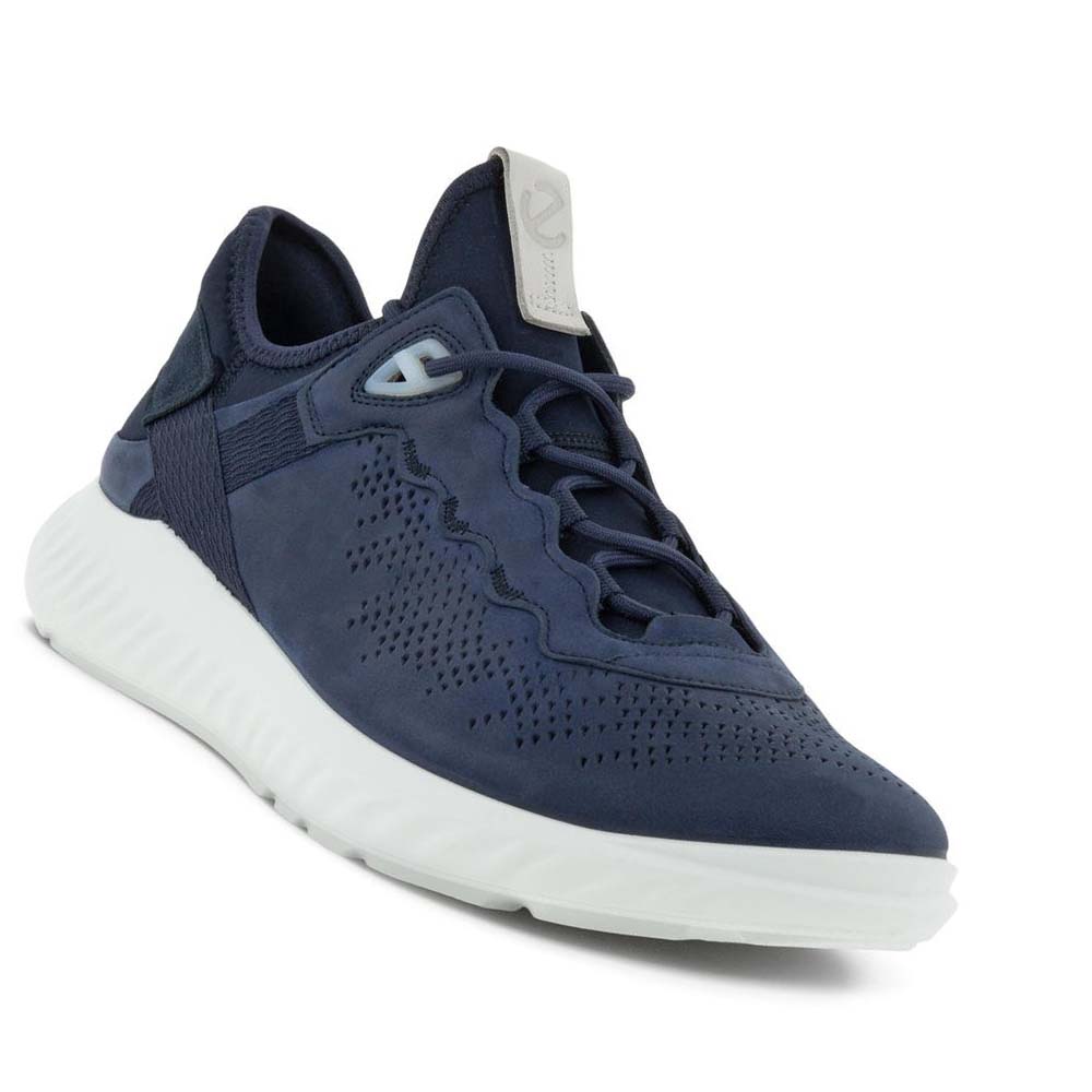 Men's Ecco St.1 Lite Sneakers Navy | USA 651SGL